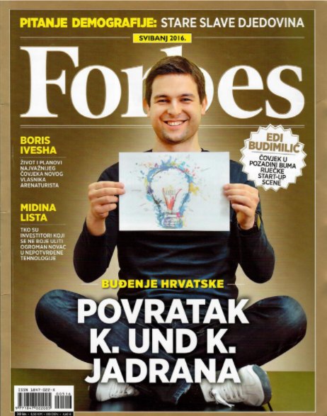 Forbes Croatia magazine cover featuring Edi Budimilić